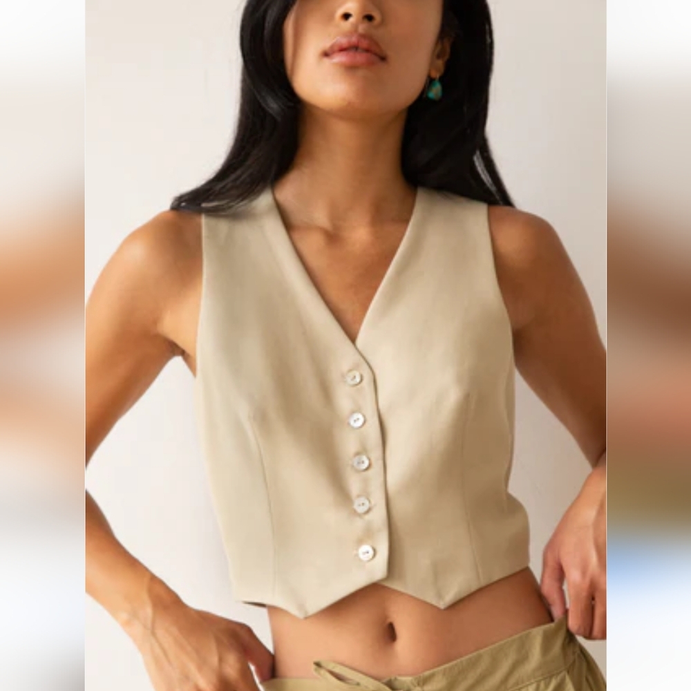 Donni Sand Twill Vest Size XS